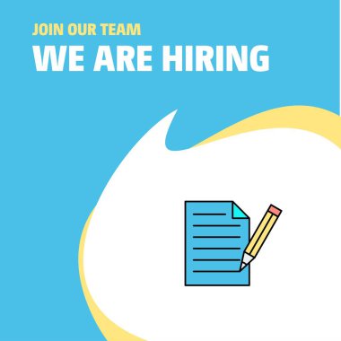 Bize katıl. Belge biz çoğu işe Poster belirtme çizgisi tasarım busienss şirket yazmak. Vektör arka plan