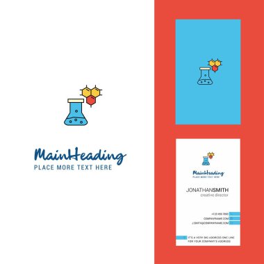 Kimyasal kabı yaratıcı Logo ve kartvizit. dikey tasarlamak vektör
