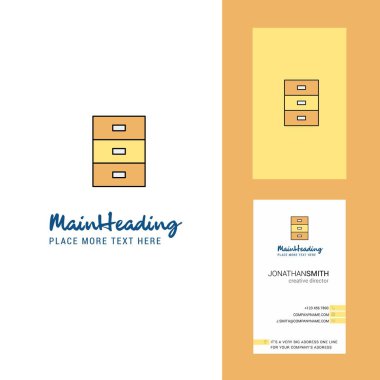 Dolap yaratıcı Logo ve kartvizit. dikey tasarlamak vektör