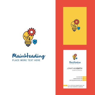 Ampul yaratıcı Logo ve kartvizit ayarlama. dikey tasarlamak vektör