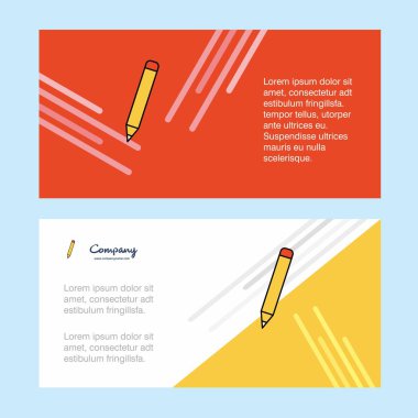 Kalem kurumsal iş banner şablon, yatay reklam iş afişi.