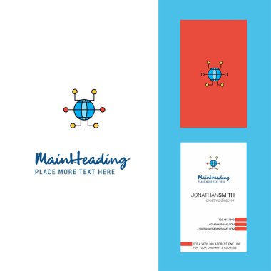 Global network yaratıcı Logo ve kartvizit. dikey tasarlamak vektör