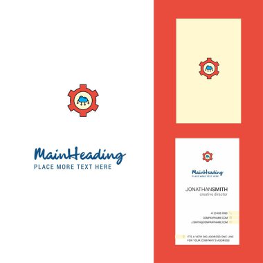 Bulut yaratıcı Logo ve kartvizit ayarlama. dikey tasarlamak vektör