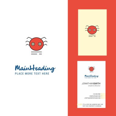 Örümcek yaratıcı Logo ve kartvizit. dikey tasarlamak vektör