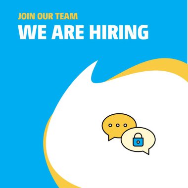 Bize katıl. Sohbet biz çoğu işe Poster belirtme çizgisi tasarım busienss şirket güvenli. Vektör arka plan