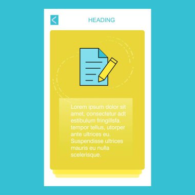 Belge mobil dikey banner tasarım tasarımı yazmak. Vektör