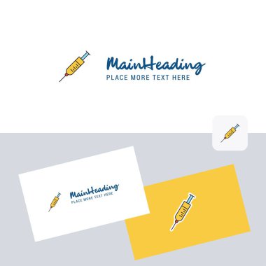 Kartvizit şablonuyla şırınga vektör logo. Zarif kurumsal kimlik. -Vektör