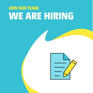 Bize katıl. Belge biz çoğu işe Poster belirtme çizgisi tasarım busienss şirket yazmak. Vektör arka plan