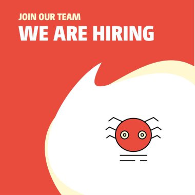 Bize katıl. Busienss şirket örümcek Poster belirtme çizgisi tasarım işe vardır. Vektör arka plan