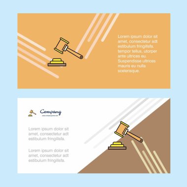 Kurumsal iş banner şablon, yatay reklam iş afişi çekiç.