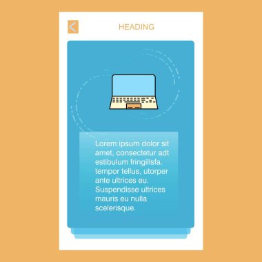 Dizüstü bilgisayar mobil dikey banner tasarım tasarımı. Vektör