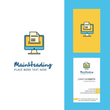 Belge indirme yaratıcı Logo ve kartvizit. dikey tasarlamak vektör