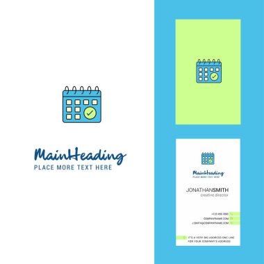 Takvim yaratıcı Logo ve kartvizit. dikey tasarlamak vektör