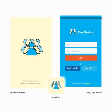 Polis avatar ekranı ve oturum açma sayfası tasarımı Logo şablonu ile şirket. Mobil Online iş şablonu