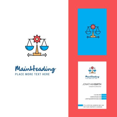 Adalet yaratıcı Logo ve kartvizit. dikey tasarlamak vektör