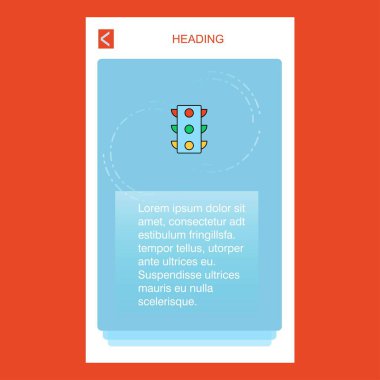 Trafik sinyalleri mobil dikey banner tasarım tasarımı. Vektör