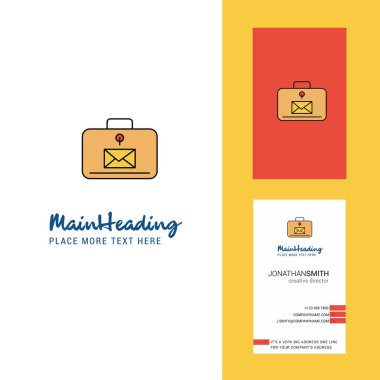 İleti evrak çantası yaratıcı Logo ve kartvizit. dikey tasarlamak vektör