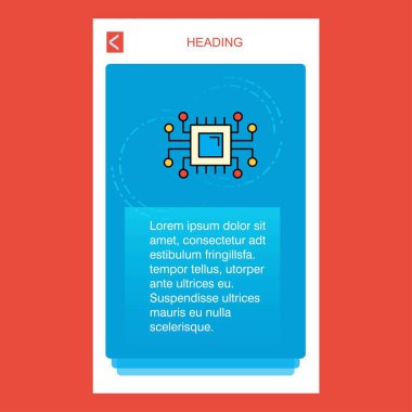 İşlemci mobil dikey banner tasarım tasarımı. Vektör