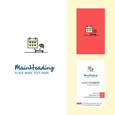 Beach yaratıcı Logo ve kartvizit. dikey tasarlamak vektör