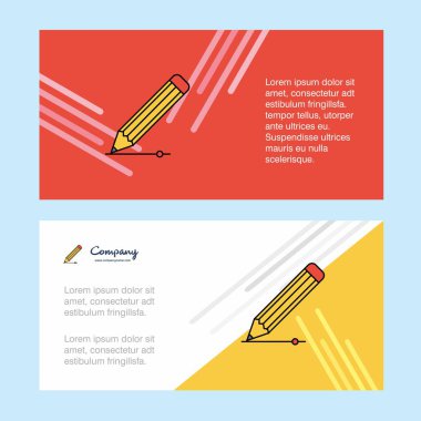 Kalem kurumsal iş banner şablon, yatay reklam iş afişi.