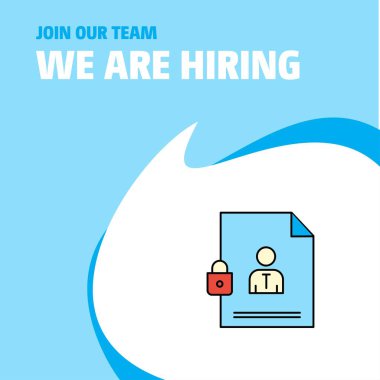 Bize katıl. Şirket busienss korunan belgeyi biz çoğu işe Poster belirtme çizgisi tasarım. Vektör arka plan