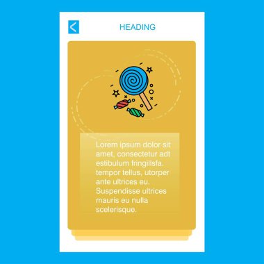 Şeker mobil dikey banner tasarım tasarımı. Vektör