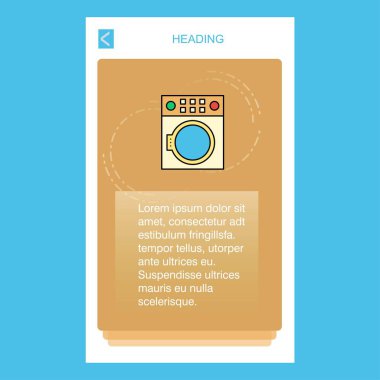 Çamaşır makinesi mobil dikey banner tasarım tasarımı. Vektör