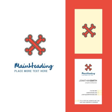 Yaratıcı Logo ve kartvizit bones. dikey tasarlamak vektör