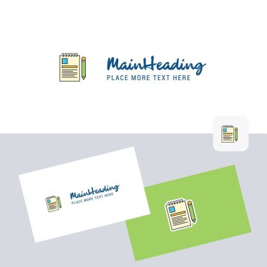 Belge vektör logo kartvizit şablonu ile. Zarif kurumsal kimlik. -Vektör