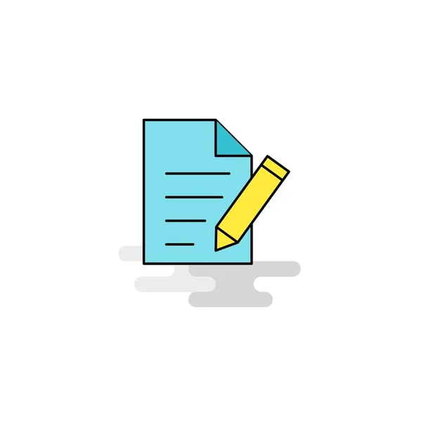 Flat Write Document Icon Vector — Stock Vector