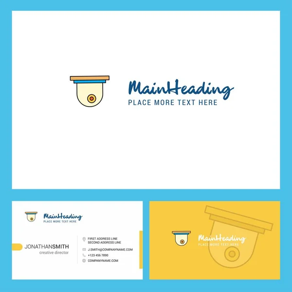 Cctv Logo Design Com Tagline Front Back Busienss Card Template — Vetor de Stock