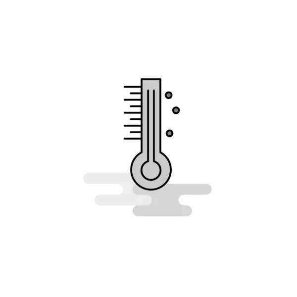 Thermometer Web Icon Flat Line Filled Gray Icon Vector — Stock Vector