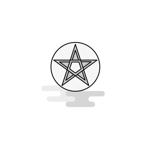 Star Web Icon Flat Line Filled Gray Icon Vector — Stock Vector