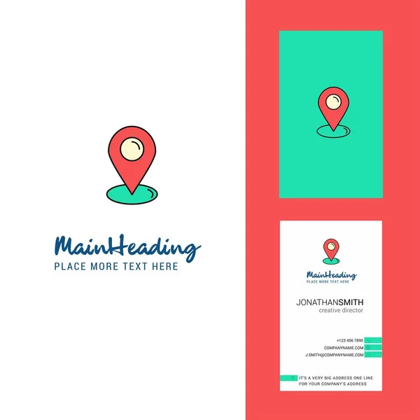 Mapa Puntero Creative Logo Tarjeta Visita Vector Diseño Vertical — Vector de stock