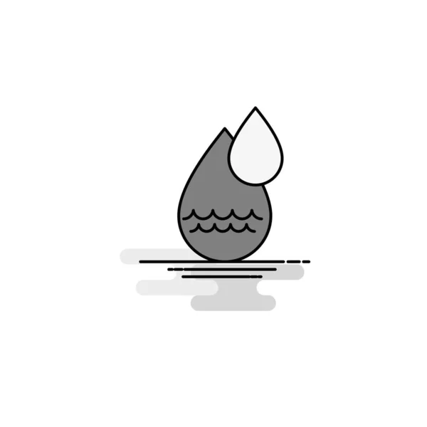 Капля Воды Web Icon Плоская Линия Заполненная Серой Иконой — стоковый вектор