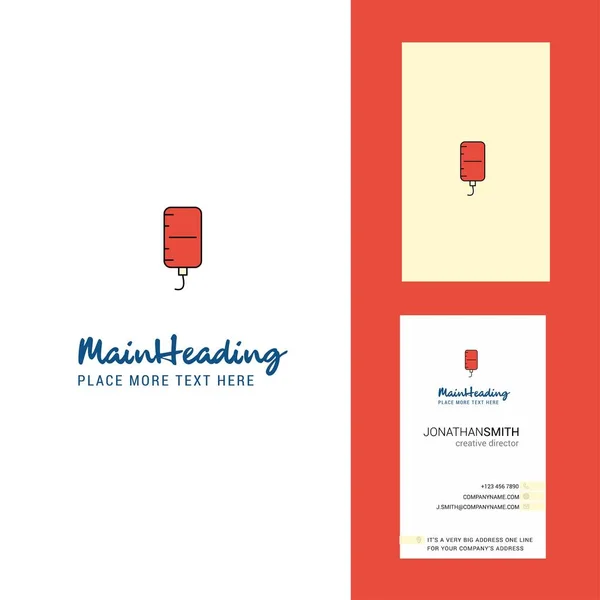 Blutflasche Kreatives Logo Und Visitenkarte Vertikaler Designvektor — Stockvektor