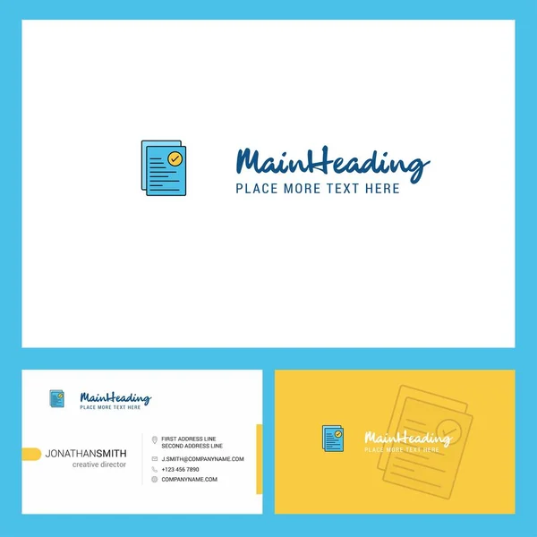 Documento Texto Design Logotipos Com Tagline Front Back Busienss Card — Vetor de Stock