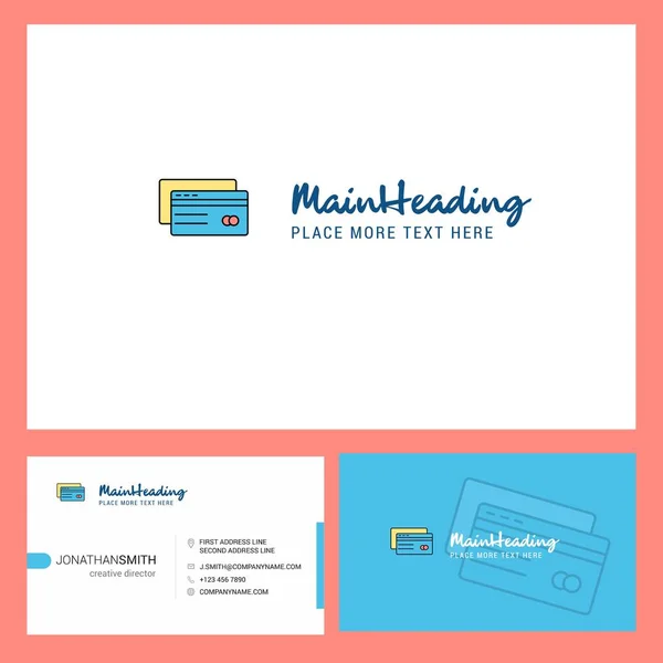 Σχεδιασμός Λογότυπου Πιστωτική Κάρτα Tagline Εμπρός Και Πίσω Πρότυπο Κάρτας — Διανυσματικό Αρχείο