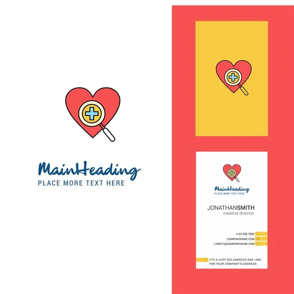 Logo Carte Visite Heart Creative Vecteur Conception Verticale — Image vectorielle