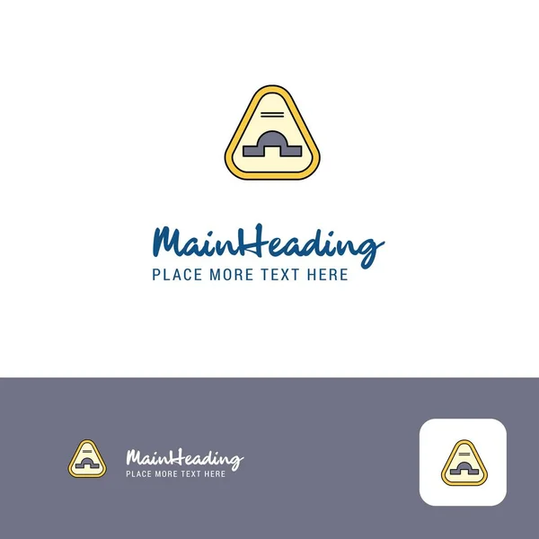 Saut Créatif Panneau Signalisation Logo Design Logo Couleur Plate Pour — Image vectorielle