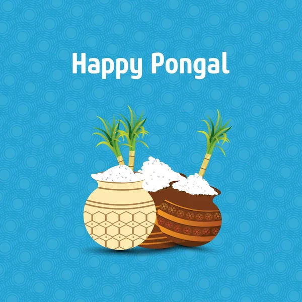 Happy Pongal Background Vector Illustration — Stock Vector