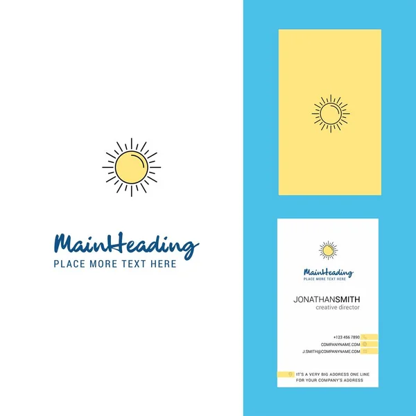 Sun Creative Logo Business Card Vertical Design Vector — Stock Vector