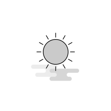 Sun Web simgesi. Düz çizgi dolgulu gri simge vektör