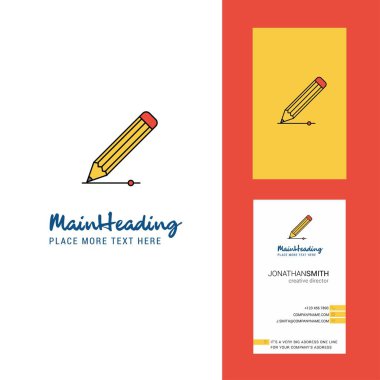 Kalem yaratıcı Logo ve kartvizit. dikey tasarlamak vektör