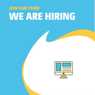 Bize katıl. Busienss şirket web sitesi Poster belirtme çizgisi tasarım işe vardır. Vektör arka plan