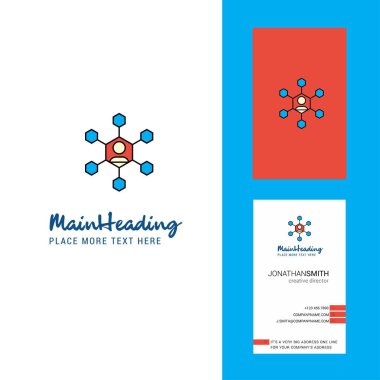 Ağ yaratıcı Logo ve kartvizit. dikey tasarlamak vektör