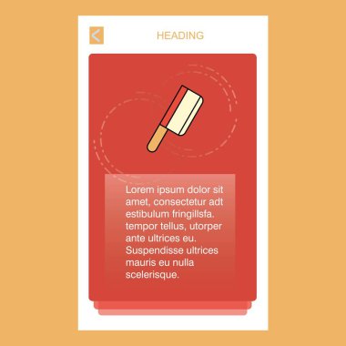 Kasap bıçağı mobil dikey banner tasarım tasarımı. Vektör