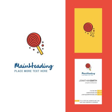 Şeker yaratıcı Logo ve kartvizit. dikey tasarlamak vektör