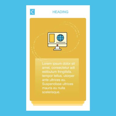 Internet Mobil dikey banner tasarım tasarımı tarama. Vektör