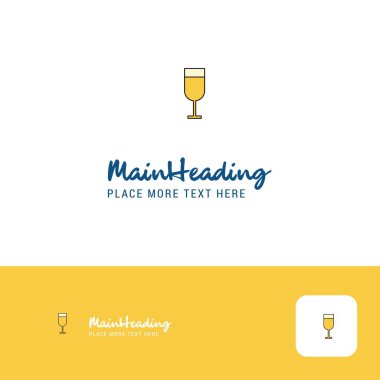 Yaratıcı cam Logo tasarımı. Slogan için düz renk Logo yer. Vektör çizim